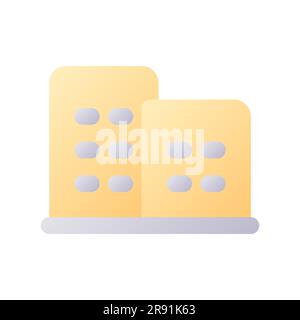 Hotel Pixel Perfect flacher Farbverlauf zweifarbiges ui-Symbol Stock Vektor