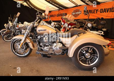 Juni 23. 2023. Budapest, Ungarn Harley-Davidson 120. Jubiläumsfestival. Europas größtes Motorradfestival im Puskás Arena Park der ungarischen Hauptstadt. Kredit: Ilona Barna BIPHOTONEWS/Alamy Live News Stockfoto