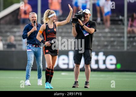 Amstelveen, Niederlande. 23. Juni 2023. AMSTELVEEN, NIEDERLANDE - JUNI 23: Yibbi Jansen von den Niederlanden nach dem FIH Hockey Pro League Frauenspiel zwischen den Niederlanden und Deutschland im Wagener Stadion am 23. Juni 2023 in Amstelveen, Niederlande (Foto von Rene Nijhuis/BSR-Agentur) Kredit: BSR-Agentur/Alamy Live News Stockfoto