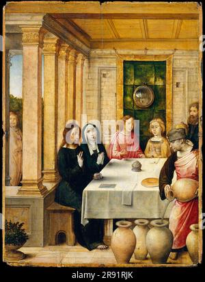 Das Hochzeitsfest in Cana. Juan de Flandes. Ca. 1497 Stockfoto