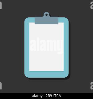 Vektor-Zwischenablage, flaches Design. Abbildung: Leeres Papier in der Zwischenablage. Stock Vektor