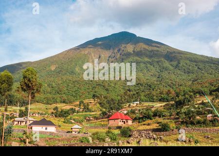 Malerischer Blick auf den Mount Muhabura im Mgahinga Gorilla National Park, Uganda Stockfoto