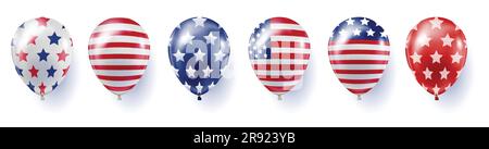 Ballonset mit Abdrücken der US-Flagge Stock Vektor