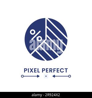 Schwarzes, ausgefülltes Desktop-Symbol für Tortendiagramm Stock Vektor