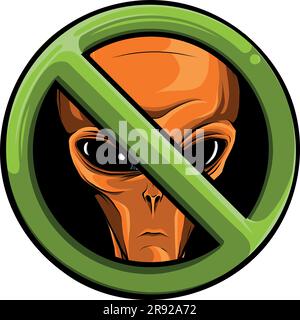 Vektorabbildung von "kein Alien-Kopfschild" Stock Vektor