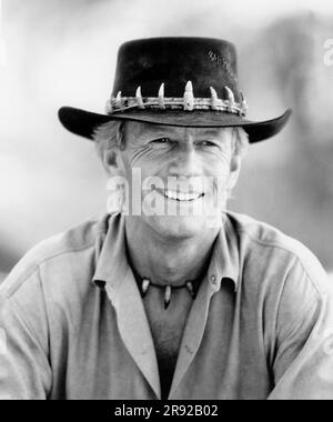 Paul Hogan, Drehort des Films, "Crocodile Dundee II", Peter Carrette für Paramount Pictures, 1988 Stockfoto