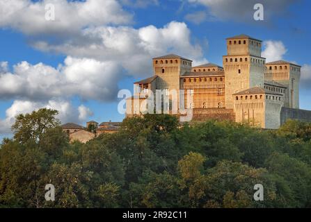 Castello di Torrechiara, italienisches Nationaldenkmal, Italien, Emilia-Romagna Stockfoto