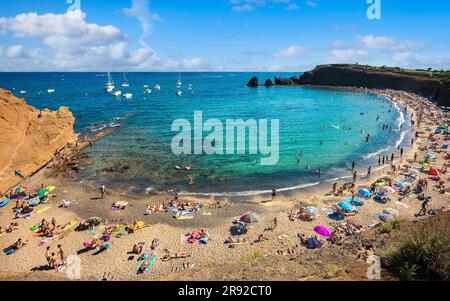 FRANKREICH. HERAULT (34) CAP D'AGDE. DER STRAND HEISST LA CONQUE Stockfoto