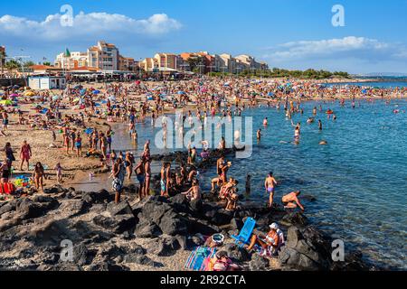 FRANKREICH. HERAULT (34) CAP D'AGDE. STRAND HEISST MAULWURF Stockfoto