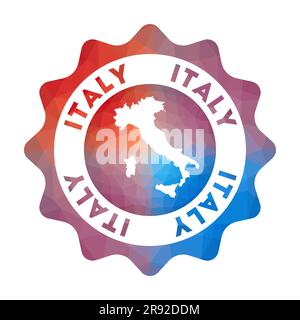 Logo mit niedrigem Poly-Anteil in Italien. Buntes Reiselogo mit Verlaufsverlauf im geometrischen Stil. Stock Vektor