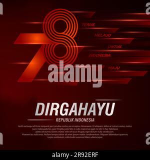 78. indonesischer Unabhängigkeitstag Hintergrund, mit der Geschwindigkeit der Bewegung Design Stock Vektor