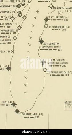 "Elektronische Navigationshilfen; loran-, Funkbake- und Radarfunksysteme sowie loran-, Funkpeilungs- und Schiffsradargeräte" (1949) Stockfoto