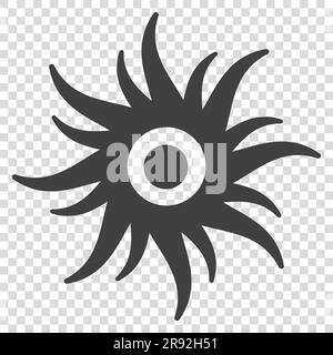 Abstraktes Muster in der Darstellung des Sonnenstammes in Silhouette isoliert auf transparentem Hintergrund Stock Vektor