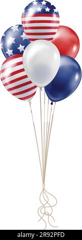 Ballons mit Abdrücken der US-Flagge Stock Vektor