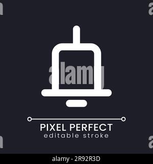 Benachrichtigpixel perfekte weiße lineare ui-Symbol für dunkles Thema Stock Vektor