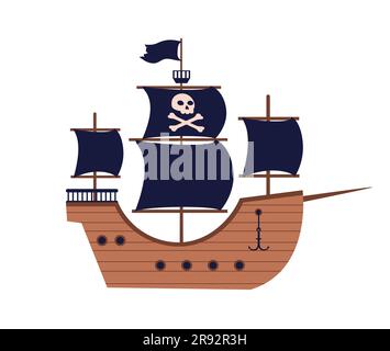 Piraten-Abenteuerschiff-Konzept Stock Vektor