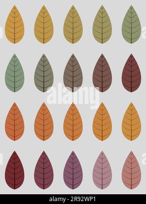Herbstblüte mit nahtlosem Muster Leaf Fall Vector Illustration isoliert auf grauem Hintergrund Stock Vektor