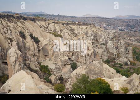 Foto vom Panorama des offenen Museums von Goreme Stockfoto