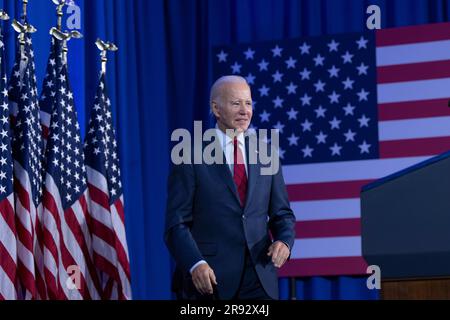 Washington DC, USA. 23. Juni 2023 US-Präsident Joe Biden äußert sich auf einer politischen Veranstaltung von Pro Choice-Gruppen in Washington, DC, am 23. Juni 2023. Kredit: Chris Kleponis/Pool via CNP/MediaPunch Credit: MediaPunch Inc/Alamy Live News Stockfoto