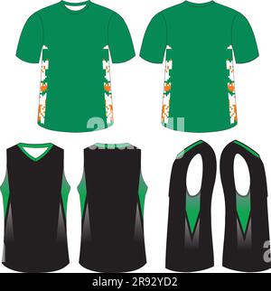 Basketball Jersey Mock Ups-Vorlagen Stock Vektor