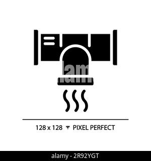 Schwarzes Glyphensymbol für Luftkanalsystem Stock Vektor