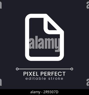 File Pixel Perfect White linear ui-Symbol für dunkles Thema Stock Vektor