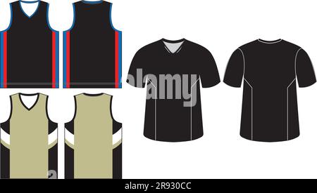 Basketball Jersey Mock Ups-Vorlagen Stock Vektor