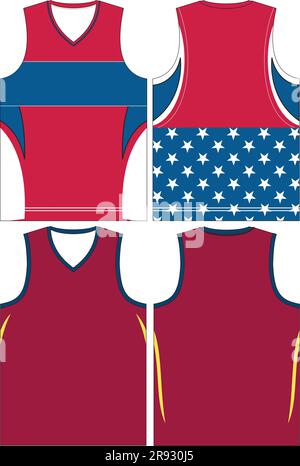 Basketball Jersey Mock Ups-Vorlagen Stock Vektor