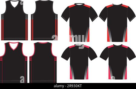 Basketball Jersey Mock Ups-Vorlagen Stock Vektor