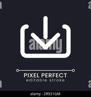 Laden Pixel perfekte weiße lineare ui-Symbol für dunkle Thema Stock Vektor