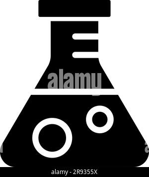 Schwarzes Glyphensymbol für konischen Kolben Stock Vektor