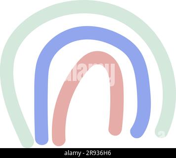 Abstrakter handgezeichneter Regenbogen in Pastellfarben. vektordarstellung Stock Vektor