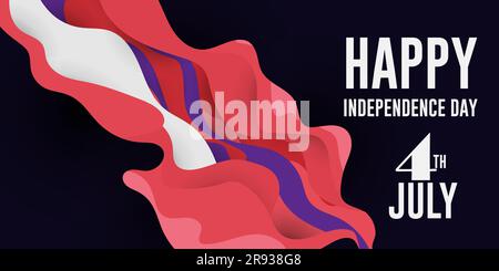 Happy Independence Day 4. Juli Hintergrundkonzept der USA-Flaggenwelle. Vektorposter-Design. Stock Vektor