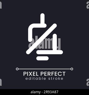 Stummschalten Benachrichtigung Sound Pixel perfekte weiße lineare ui-Symbol für dunkles Thema Stock Vektor