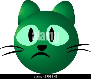 Lustige Katze auf weißem Hintergrund, Kinderzeichnung. Stock Vektor
