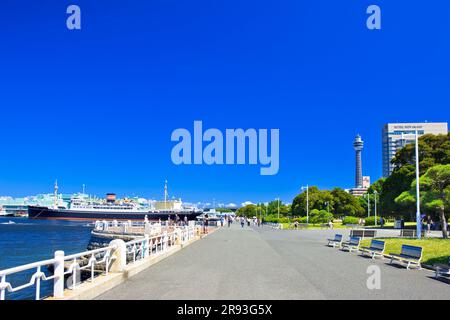 Marine Tower und Yamashita Park Stockfoto