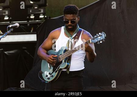 Mailand, Italien. 23. Juni 2023 Abraham Alexander tritt am 23 2023. Juni live im Carroponte in Mailand, Italien, auf. Credit: Mairo Cinquetti/Alamy Live News Stockfoto