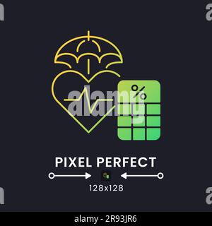 Medicare Tax gelbes, durchgehendes Gradienten-Desktop-Symbol auf Schwarz Stock Vektor