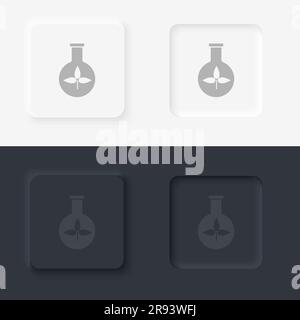 Biologie, Pflanzen, Neomorphismus, Vektorsymbol mit Knopf Stock Vektor
