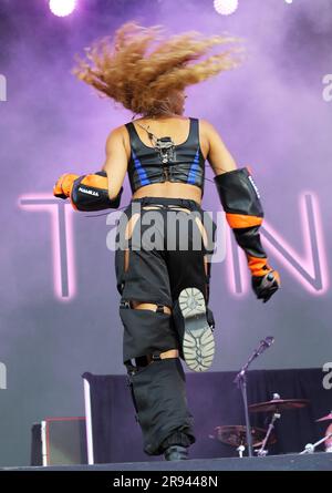 Tinashe in Konzert auf dem Hippodrom von Mailand anlässlich des I Days Festivals 2023 Stockfoto