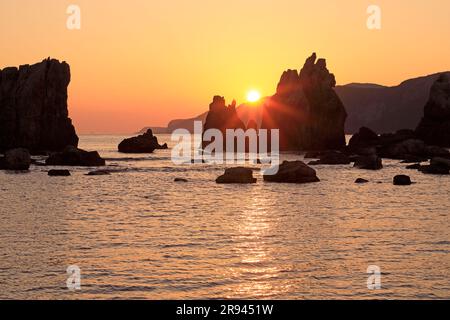 Sonnenaufgang in Hashigakeiwa Stockfoto