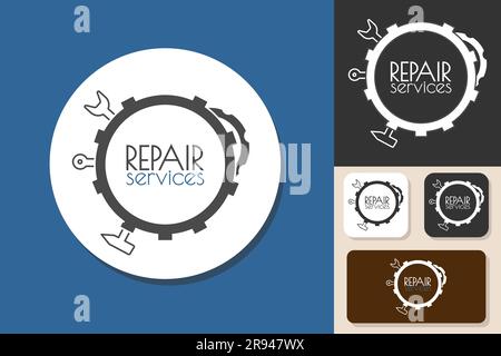 Logo für Reparaturservices. Einfache Logovorlage für Vektordarstellung für Mechaniker Stock Vektor