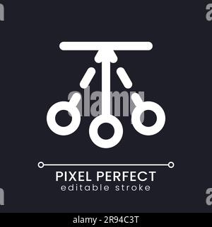 Pendel Animation Pixel Perfect weiß lineares ui-Symbol für dunkles Design Stock Vektor