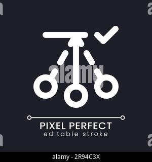 Pendelbewegung wendet pixelgenaues, weißes, lineares ui-Symbol für dunkles Design an Stock Vektor
