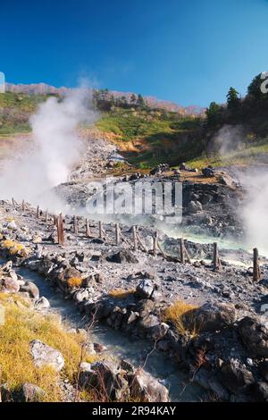 Herbst in Tamagawa Onsen Stockfoto