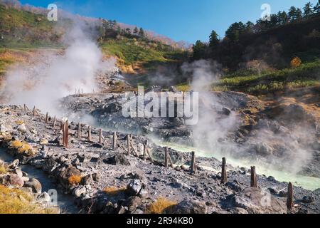 Herbst in Tamagawa Onsen Stockfoto