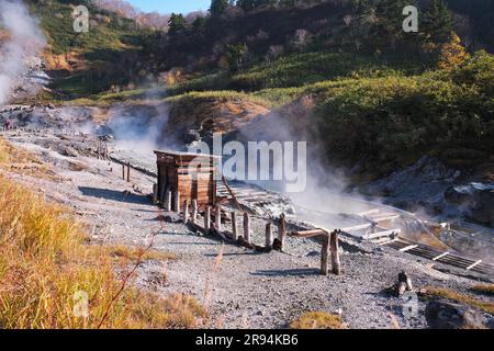 Herbst in Tamagawa Onsen Stockfoto