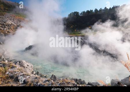 Herbst in Tamagawa Onsen Stockfoto