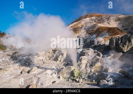 Herbst in Tamagawa Onsen Stockfoto