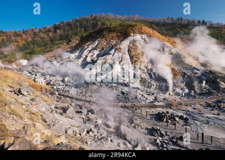 Herbst in Tamagawa Onsen Stockfoto